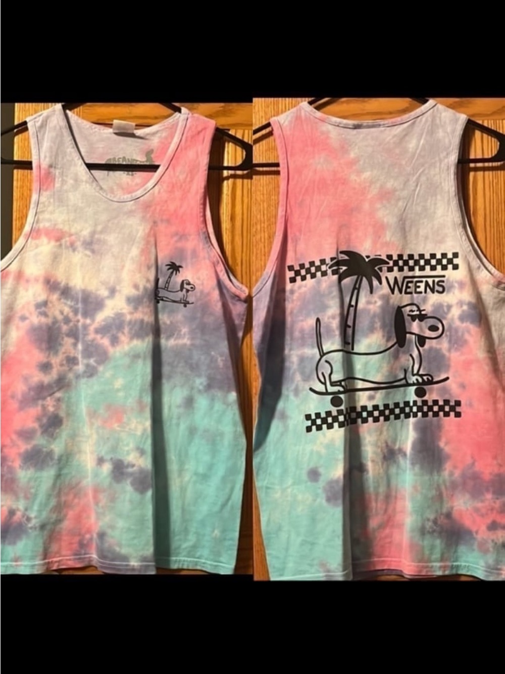 Beangoods dachshund Pink Tie-Dye Tank Top - 'Weens Forever' Graphic XS